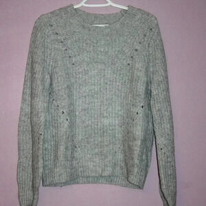 Gap Light Gray Knit Crew Sweater Size Large Part Wool and Alpaca